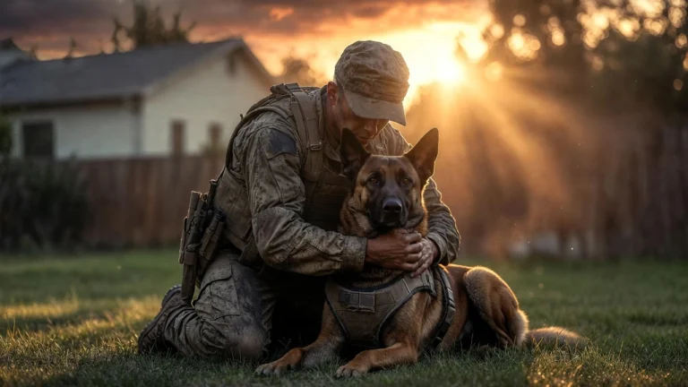 From Battlefield To Backyard - Military Handler Adopts His Retired Belgian Malinois Partner