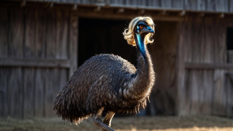Linda the Emu Rocks a Blond Wig and Brings Glamour to the Farmyard