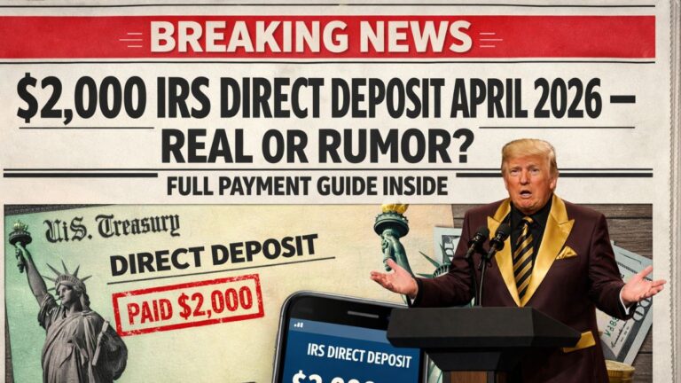 $2,000 IRS Direct Deposit April 2026 – Real or Rumor? Full Payment Guide Inside