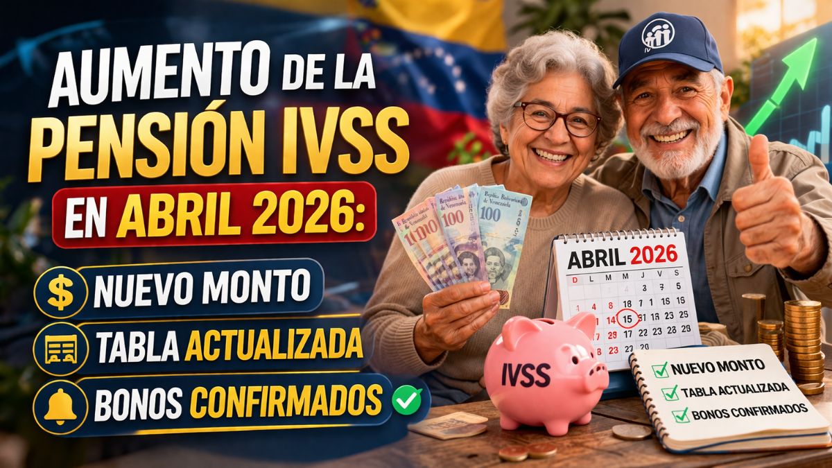 Aumento de la Pensión IVSS en Abril 2026: Nuevo Monto, Tabla Actualizada y Bonos Confirmados