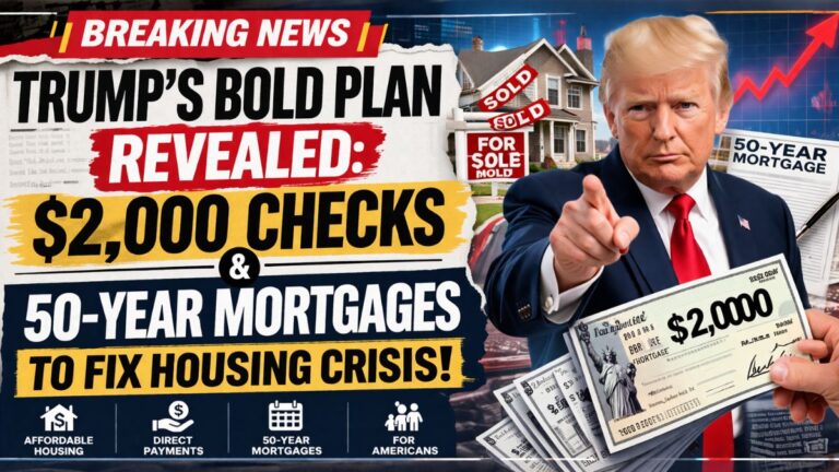 Trump’s Bold Plan Revealed: $2,000 Checks and 50-Year Mortgages to Fix Housing Crisis!
