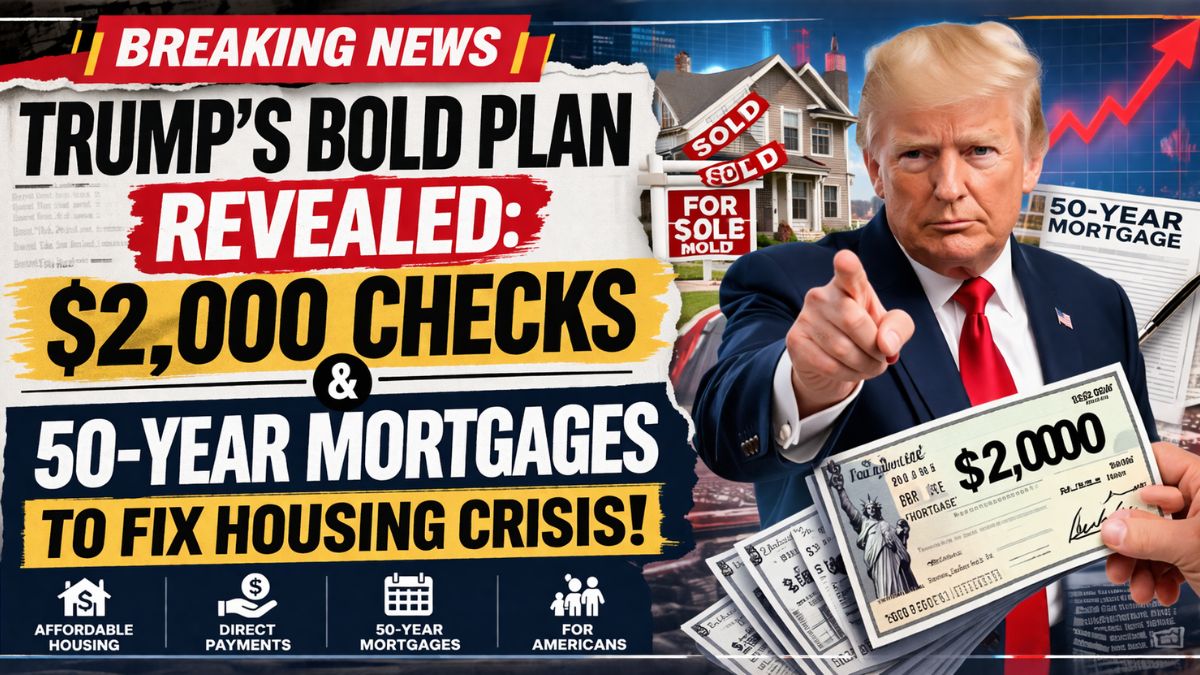Trump’s Bold Plan Revealed: $2,000 Checks and 50-Year Mortgages to Fix Housing Crisis!