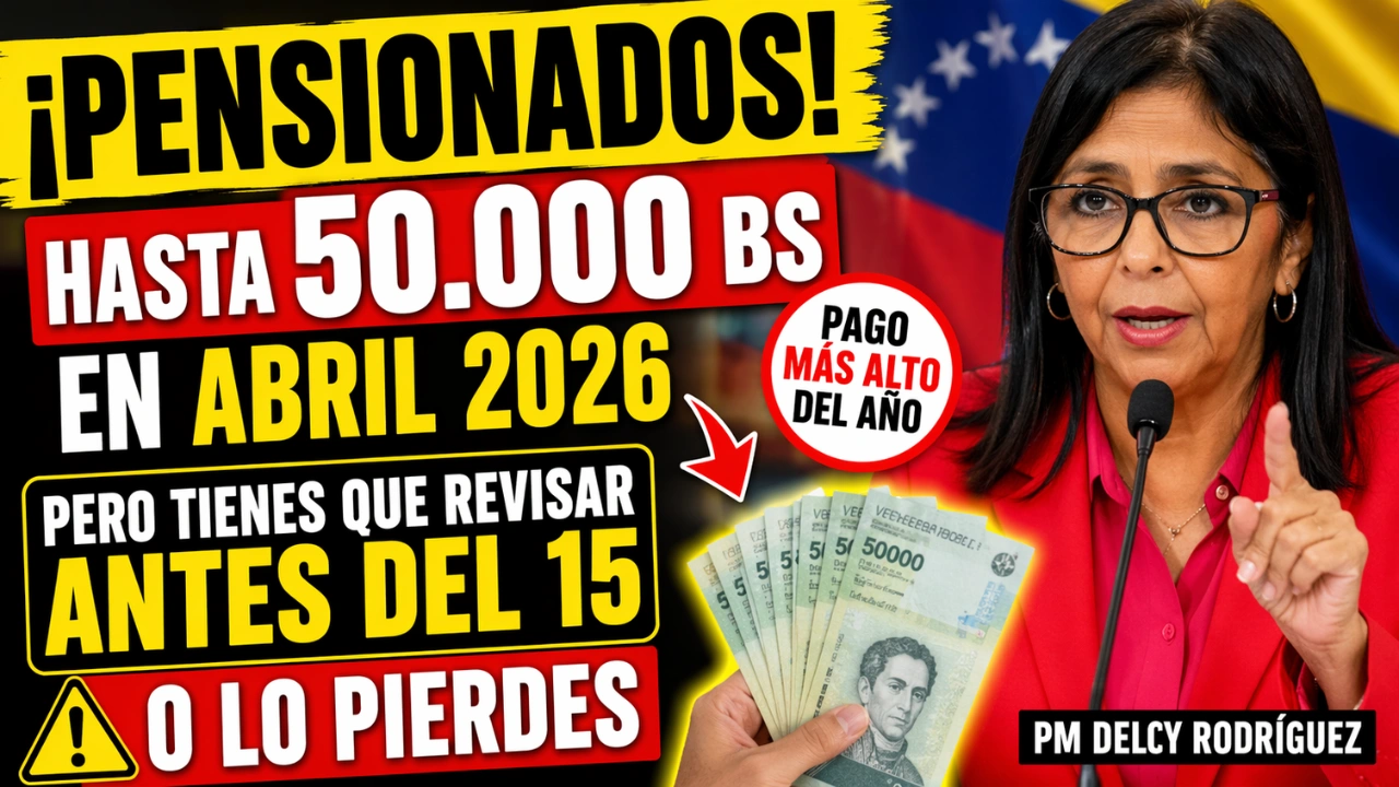 ¡URGENTE! Pensionados Pueden Recibir hasta 50.000 Bs en Abril 2026 - Revisa Antes del 15 o Podrías Perderlo